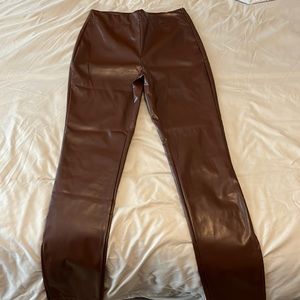 Brown leather pants. Size M